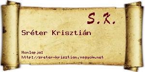 Sréter Krisztián névjegykártya